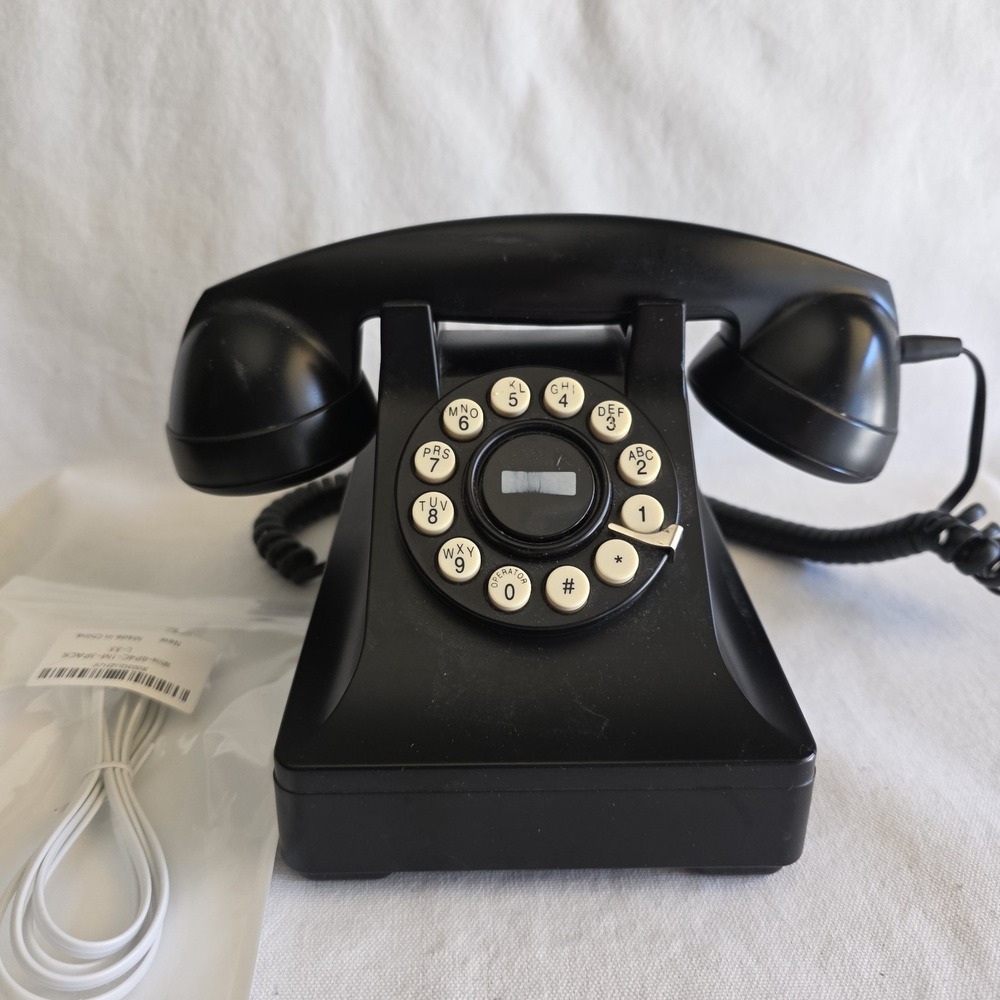 CROSLEY Retro Black Push Button Desk Telephone Landline #302 w Phone Cord Tested